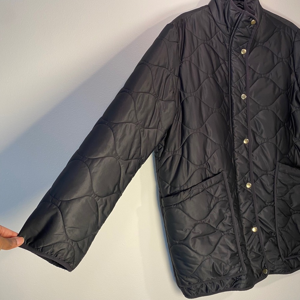 QUINCE Featherless Quilted Long Puffer Jacket XL Black Down Alternative Travel - Picture 3 of 13